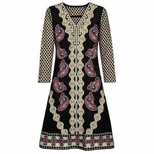 Indian Kurthi Kurti Top Size Medium Long Black Pink Purple Embroidered Ornate